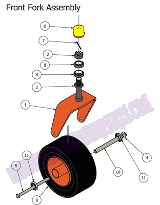 2012CZTFFASSY Bad Boy Mowers Part 2012 CZT FRONT FORK ASSEMBLY