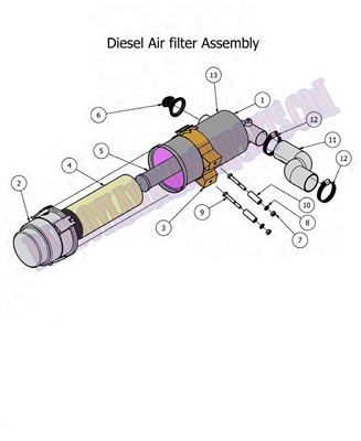 2012DAFASSY Bad Boy Mowers Part 2012 DIESEL AIR FILTER ASSEMBLY