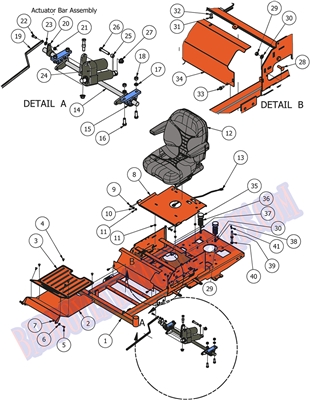 2012ZTACTBAR Bad Boy Mowers Part 2012 ZT ACTUATOR BAR ASSEMBLY