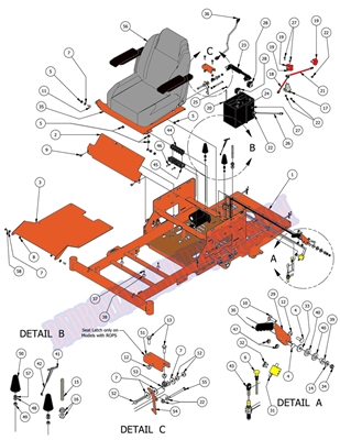 2014ZTETOPFRM Bad Boy Mowers Part 2014 ZT ELITE TOP FRAME ASSEMBLY