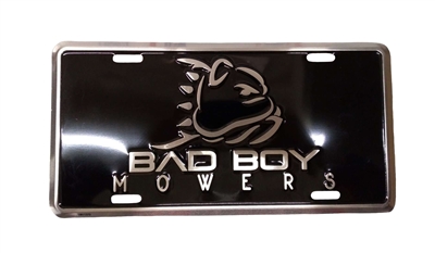 402000618 Bad Boy Mowers Part - 402-0006-18 - LIcense Plate - Black w/ New Logo