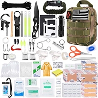 KOSIN Survival Gear and Equipment, 500 Pcs Survival First Aid kit, Fishing Gifts for Men Dad Boy Fathers Day, Trauma Bag Compatible Outdoor Tactical Gear Molle Pouch for Camping Hunting Hiking