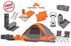 OZARK Trail Family Cabin Tent (Gray/Orange, 4 Person (22 Piece Combo Set))