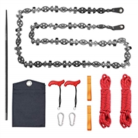 Upgrade 53 Inch High Reach Tree Limb Hand Rope Saw with Two Ropes, 68 Sharp Teeth Blades on Both Sides, Folding Pocket Chain Saw for Camping, Field Survival Gear, Hunting