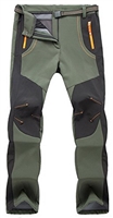 TBMPOY Men's Quick Dry Belted Waterproof Softshell Fleece Ski Pants(02 Thick Green,us XXL)
