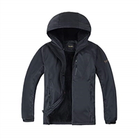 PAKASEPT Technical Jacket Waterproof Jacket Winter Warm Fleece with Hood Windproof Camping Hiking Coat