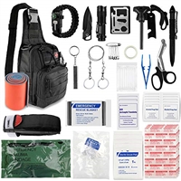 Sun Sante Emergency Trauma Survival First Aid Kit,Military Tactical Sling Rover Shoulder Bag Pack, IFAK EDC Molle System Outdoor Gear for Camping Boat Hiking Home Car Earthquake and Adventures