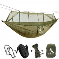 HIKANT Camping Hammock with Mosquito Net Lightweight Portable Parachute Nylon Materials for Outdoor (Green)