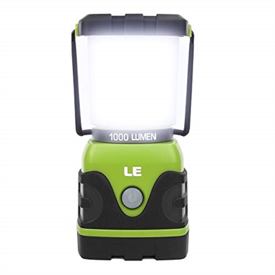 LE LED Camping Lantern, Battery Powered LED with 1000LM, 4 Light Modes, Waterproof Tent Light, Perfect Lantern Flashlight for Hurricane, Emergency, Survival Kits, Hiking, Fishing, Home and More