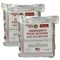 Emergency Food Rations 2 Pack - 3600 Calorie Bar - 6 Day Supply - Less Sugar and More Nutrients Than Other Leading Brands - (5 Year Shelf Life)