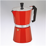 classic espresso moka pot, red, 6 cups