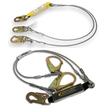 6' Double Cable Lanyard w/ Snap or Rebar hooks