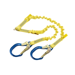 EZ-STOP Modular Double Elastic Lanyard with Aluminum Rebar Hooks