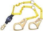 Force2 Hi-Vis Elastic 100% Tie-Off Shock Absorbing Lanyard with Steel Rebar Hooks | 1246152