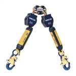 DBI SALA Retractable Lanyard - 6 ft. Nano-Lok Twin Leg SRL with Quick Connector, Aluminum Snap Hooks - 3101276