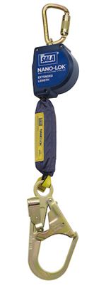 Nano-Lok Extended Length Self Retracting Lifeline with Anchor Hook/Steel Rebar Hook - Web | 3101594