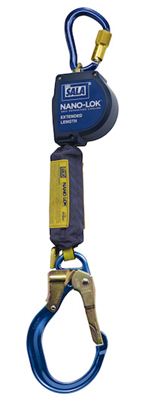 Nano-Lok Extended Length Self Retracting Lifeline with Anchor Hook/Aluminum Locking Rebar Hook - Web  | 3101595