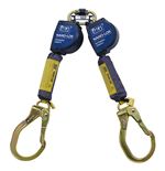 Nano-Lok Extended Length Twin-Leg Quick Connect Self Retracting Lifeline with Steel Locking Rebar Hooks - Web - 9 ft. | 3101626