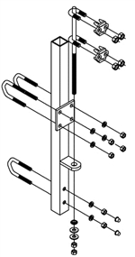 Lad-Saf Bottom Bracket for Fixed Ladder with Tensioner | 6100090