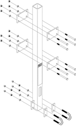 Lad-Saf Bottom Bracket for Ladder Mast/Post