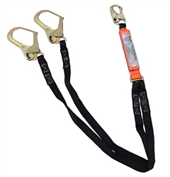 USLF62R Twin Leg Fall Arrest Lanyard with Rebar Hooks - SpanSet