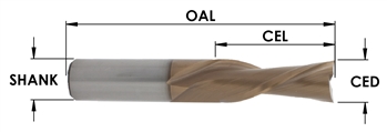 HRD260MD - 1/2" MOAB Coated 2 Flute Down Spiral