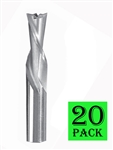 20 Pack of SRD220 1/4" Solid Carbide 2 Flute Downcut Bits