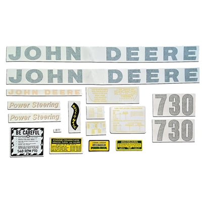 Vinyl Die Cut Decal Set for John Deere Late 730 Gas