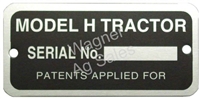 Serial Number Tag with rivets