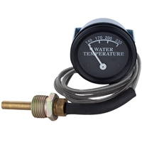 Water Temperature Gauge, Black Face, 48" Lead