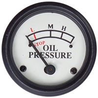 Engine mounted Oil Pressure Gauge (0-25 PSI) -  White Face