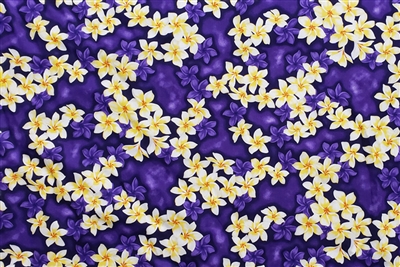 Purple Plumeria Cotton Hawaiian Fabric