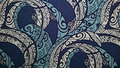Blue Cotton Tribal Print Fabric