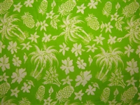 Lime PolyCotton Hawaiian Fabric