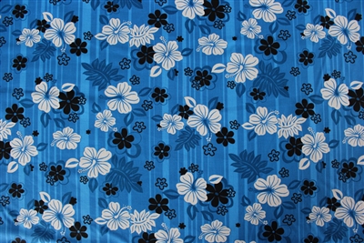 Blue PolyCotton Hawaiian Fabric