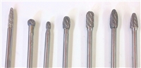 Carbide Burrs 1/4 inch Shank Set 2 inch length