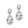 Beautiful CZ Pear-shaped Drop Bridal Earrings - Pierced<br>2074E-S