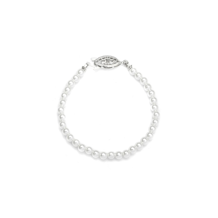 Single Strand 4mm Pearl Wedding Bracelet<br>228B