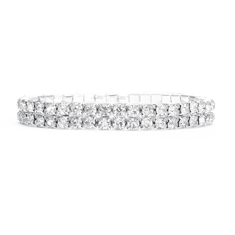 2-Row Stretch Rhinestone Bracelet<br>260B-CR