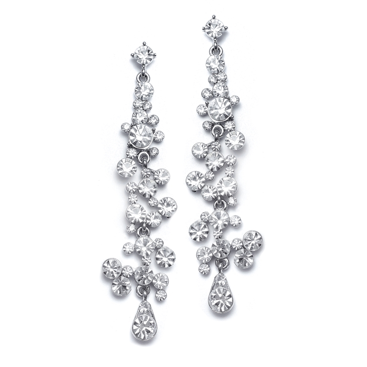 Dramatic Earrings with Cascading Clear Bubbles<br>3127E-CR