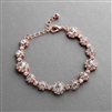 Rose Gold Rhinestone Bracelet with Round Crystals, Adjustable 6 Â¾" to 8 Â¼"<br>3228B-CR-RG