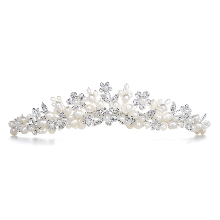 Bridal Tiara with Freshwater Clusters<br>3318T