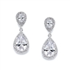 Lustrous Cubic Zirconia Teardrop Wedding Earrings<br>3520E