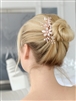 Rose Gold Floral Wedding Comb with Freshwater Pearls & Crystals<br>3578HC-RG
