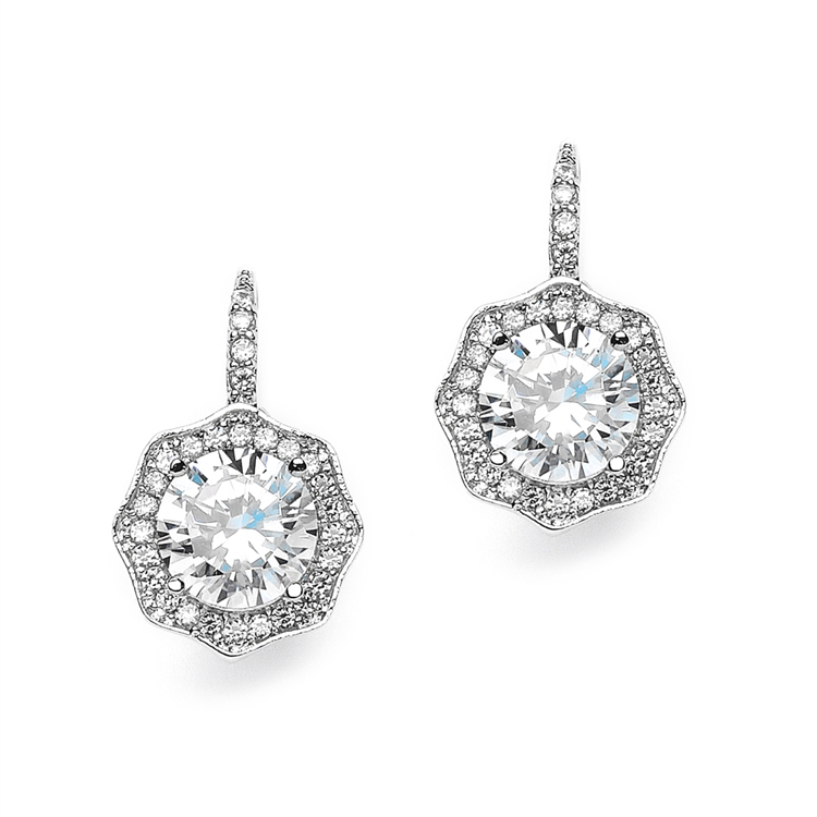 3 Ct Cubic Zirconia Vintage Hexagon Drop Earrings<br>3985E