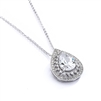 Vintage Art Deco Bridal Pendant Necklace with Micro Pave CZ<br>4076N