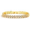 Elegant Gold Cubic Zirconia Wedding or Prom Tennis Bracelet<br>4109B-G-7