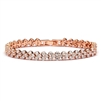 Glamorous 6 1/4" Petite Length Rose Gold Cubic Zirconia Wedding or Prom Tennis Bracelet<br>4109B-RG-6