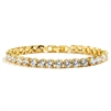 Glamorous 14K Gold Plated Bridal or Prom Tennis Bracelet in 6 1/2" Petite Size<br>4127B-G-6