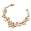 Top Selling Mosaic Shaped CZ Wedding Bracelet in 14K Gold Plating<br>4129B-G-7